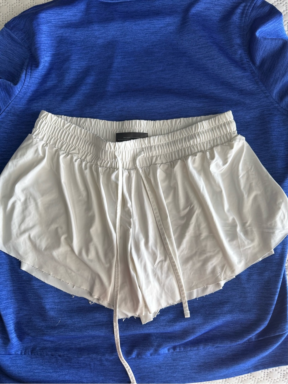 Women's White Butterfly Drawstring Shorts